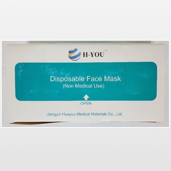 New Unisex 50 Blue & White Disposable Face Masks - Picture 10 of 15